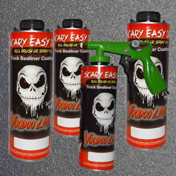 Voodoo liner 4ltr bed liner spray paint pack with spray gun
